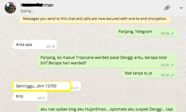 Kos Rawatan Demam Denggi di Hospital Swasta